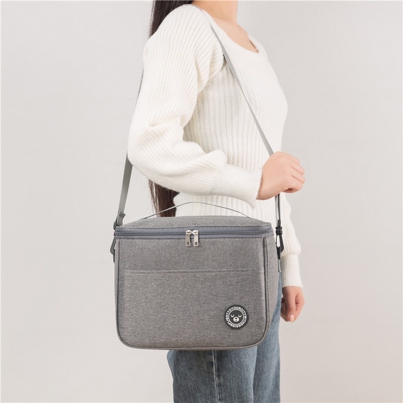 Geanta termica pentru transportul alimentelor, LUNCH BOX, 29x20x21 cm, gri